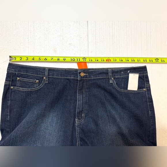 Embellished deep blue denim jeans Sequin Black Lace Embroidered Capri - Picture 13 of 13